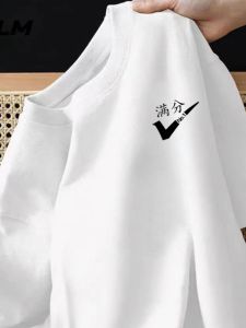 เสื้อยืดคอกลมแขนสั้นผ้าฝ้ายหลวมๆ สำหรับผู้ชาย ทรงหลวมๆ สไตล์ฮ่องกง แฟชั่นฤดูร้อน เสื้อยืดคู่รัก ทรงหลวมๆ ทรงหลวมๆ