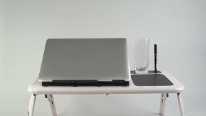 Foldable Laptop Desk with 2 Quiet USB Cooling Fans - Ergonomic Bed Laptop Stand Portable Table for Home Office Dorm