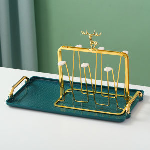 Reindeer-shaped Wall Mounted Glass Cup Holder Drying Rack