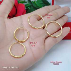 Anting Bulat Perhiasan Aksesoris Lapis Emas