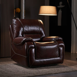 West Pasture Cloud Cabin First Class Genuine Leather Sofa Living Room Leisure Multi-Function Lazy Electric Recliner Chair
