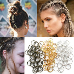 Hair Braid Rings Accessories Clips Dreadlocks Beads Set Color Gold and Sliver 50pcs