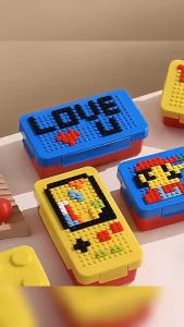 Funny Creative Kids Lunch Box: Leak-Proof Building Blocks & Drop-Proof Dishwasher Safe Made with BPA-Free Materials