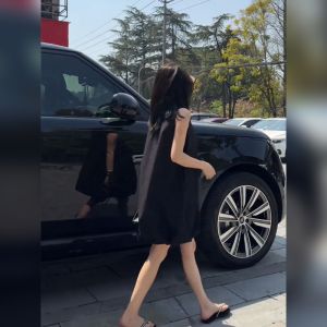 YUFUQING | French Hepburn Style Little Black Dress Womens Summer New Loose Sleeveless Round Neck Dress High Waist A-Line Skirt Casual