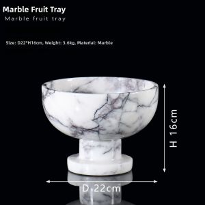 Wabi Sabi Minimalist Marble High Foot Tray