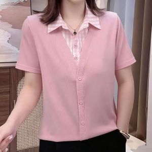 QIAOXIZI | Slimming Fashion Loose Short Sleeve Shirt for Women