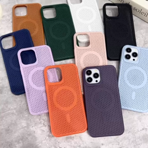 Tản nhiệt Tổ Ong Lỗ Lưới Không Dây Sạc vỏ điện thoại Cho Samsung Galaxy S25 Ultra S24 S23 S22 Plus