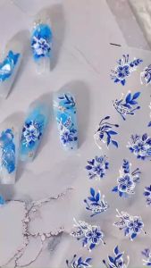 Sticker dán móng nail nghệ thuật  Sticker hoa bướm nổi lụa 5d trang trí móng nail cao cấp