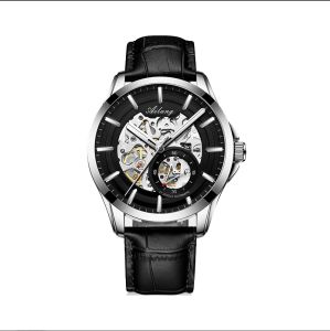 AILANG | AILANG AL-8629B Mens Automatic Mechanical Watch Luxury Business Skeleton Dial Stainless Steel Case Transparent Wristwatch