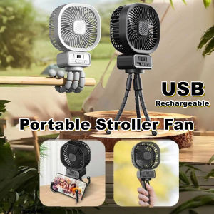 Shaking Head Stroller Small Fan Large Capacity Portable Wireless Fan Suitable For Outdoor Multi-Scenarios Mobile Usb Kipas stroller bayi