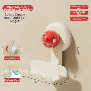 BAOJIAWANG | Suction Cup Wall-mounted Toothbrush Storage Rack