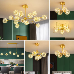 Full Copper Smart Ceiling Light Living Room Lamp Full House Package Combination Sky Full of Stars Chandelier Luxury Home Decor