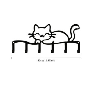 CIFbuy | CIFBUY Cat Shaped Metal Wall Art Iron Hook Sculpture Mural Plaque For Multi Functional Home Living Room Bedroom Office Decor