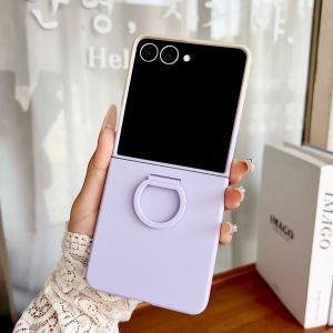 szhaiyu | Liquid Silicone Large Window Phone Case for Samsung Galaxy Z Flip 8 Flip 5 6 7 Flip 7FE Flip 8 Ring Design Shockproof Soft Cover