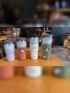 Dual Drinkable Large Capacity Car Insulated Cup with Straw Cold Preserving