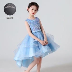 Princess Dress Girl Classy Dress Flower Girl Wedding Girl Western Style Kids Summer Dress Birthday Banquet Dress