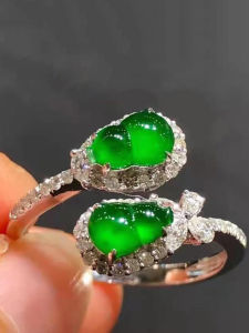 Vòng Đá Jade Myanmar Hình Dưa Hấu Mạ Bạc Xanh Băng
