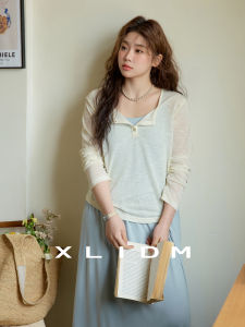 Light Breathable Bamboo Texture T-shirt & A-Line Dress 2 Piece Set