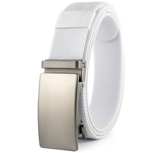 New Golf Sports Elastic Belt Tactical Belt Metal Automatic Buckle Tough Stretch Nylon Men Military Belt 115-150CM Big Size Belts