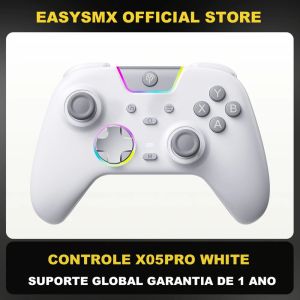 EasySMX X05 Pro Gamepad RGB Game Controller Compatible with PC/Switch/Phone/TV/Steam Hall Effect Dual Rumble Motors White