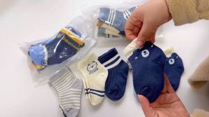 Sweetybayibayi 5 Pairs Kids Socks Cotton Tightly Stitched Animal Baby Socks 0-3 Years Highly Elastic Non-balling Socks