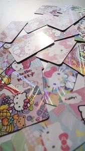 30pcs Kuromi My Melody Sanrio Pochacco Cinnamoroll Hello Kitty LOMO Cartoon Character Collection Laser Printed Cards Laminated Blink Blink Cards Art Craft Based Album Photo Cards Scrapbook Diary Journal Album Gift Wrapping Handbook Photocard
