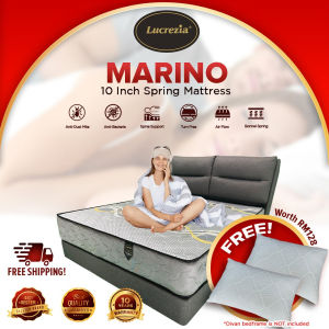 Free Shipping / Lucrezia Marino (10 inch) Spring Mattress / Tilam / 床垫 / Single / Super Single / Queen / King Size - Lazada