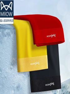 Black Ice Silk Boxer Briefs Mens Antibacterial Seamless Modal Low Rise Briefs Comfortable Breathable Thin Style Underwear