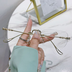 Retro Photochromic Frameless Glasses with Advanced Lightweight Design Blue Light Glasses