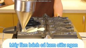 Máy làm bánh cá taiyaki đựng kem dùng điện