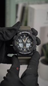 Jam Tangan Pria Casio G-Shock GA-100TU-1A3 Black Dial Brown Resin Band