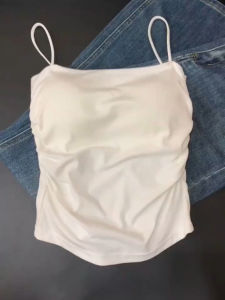 Áo Vest Dây Ngắn Màu Trắng Pure Desire Phong Cách Áo Vest Dây Ngắn Cho Nữ Mùa Hè Thiết Kế Độc Đáo Áo Vest Ngắn Áo Vest Nữ