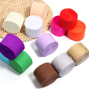 25Meters 4.5cm Colored Crepe Paper Streamers Origami Crinkled Crepe Paper For Wedding Party Backdrop Decoration DIY Bouquet Deco