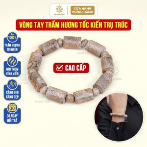 Vòng tay trầm hương tốc kiến tự nhiên cao cấp trụ trúc Sơn Mộc Hương mùi thơm sống ngọt lâu dài đeo tay nam nữ mang ý nghĩa phong thủy may mắn tài lộc