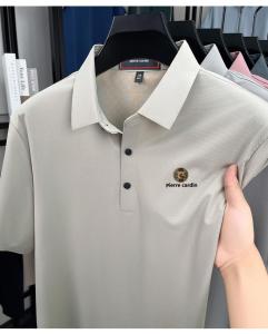 Áo Thun Nam Pierre Cardin Tay Ngắn Mùa Hè 2025 Áo Thun Cổ Polo Bằng Lụa Tơ Tằm Mỏng Cho Nam Trung Niên Và Người Cao Tuổi
