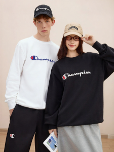 Champion | Couples Spring Autumn Round Neck Pure Cotton Hoodie