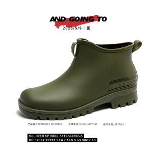 Hình Trụ Ngắn Chống Trơn Trượt Giày Đi Mưa Cặp Đôi Phong Cách Đức Công Việc Nhà Bếp Giày Pvc Lưới Lớp Lót Dành Cho Thanh Niên Thời Trang Mùa Hè 2024