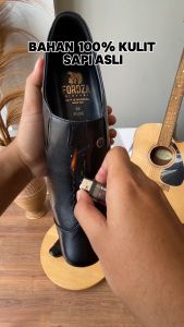 Sepatu Pria Formal Sepatu Pantofel Kulit High Quality Rajut F 9014