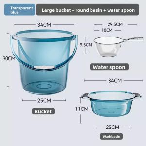 SHANGPINSHANGGE | Thickened Transparent Plastic Storage Bucket with Lid