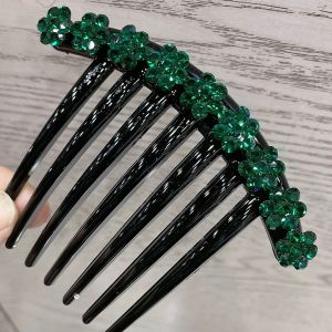 Premium Fashionable Bright Czech Hair Comb Stylish Elegant Seven-Tooth Popular Hair Accessories Comb for Women Silk Material