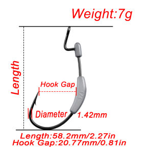 FishTrip Fishing Hook Weighted Swimbait Hooks with Molded Bait Keeper Equipped with Weedless EWG Worm Fishing Hooks Saltwater