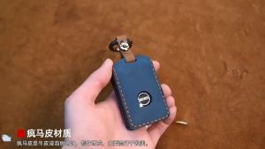 Leather car key cover case for Volvo S90 2017 S90L T5 T6 2015 2016 T8 2017 XC60 2018 remote fits perfect key pouch skin wallet