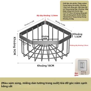 Kệ Góc Treo Tường Đa Năng Cho Bọt Biển Bàn Chải Rửa Và Bóng thép Trong Bếp