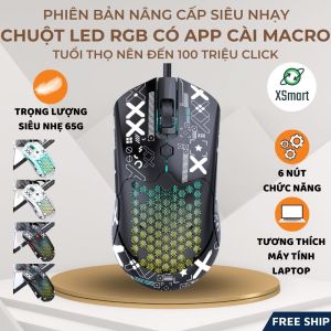 Chuột Cơ Máy Tính Gaming M2 Led RGB Thiết Kế Cực Ngầu Cài Macro Chuyên Nghiệp Chơi Game Mọi Chế Độ Bấm Cực Đã