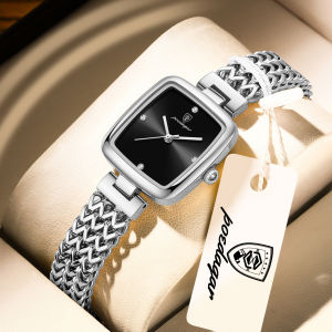 POEDAGAR Elegant Square Watch For Woman Waterproof Stainless Steel Luxury Women Watches Exquisite Quartz Ladies Wristwatch Reloj