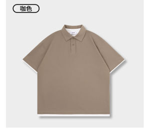 Summer New Style Loose Fit Polo Shirt Short Sleeve Pure Color Mens Casual Half Sleeve T-Shirt Breathable Comfortable Cotton Blend