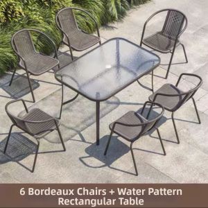 Outdoor Leisure 3-Piece Furniture Set Patio Chair Tea Table
