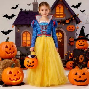 ชุดคอสเพลย์นางฟ้าสำหรับเด็กผู้หญิง ชุดเจ้าหญิงสโนว์ไวท์แขนพองแบบดีลักซ์ สำหรับงานคาร์นิวัล ฮาโลวีน งานวันเกิด หรือเล่นบทบาทสมมติ