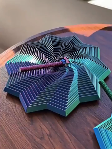 3D Printing Expanded Sensory Fidget Star Model Visual Illusion Hexagon Whirling Spiral Ornaments Stress Relief Board Game
