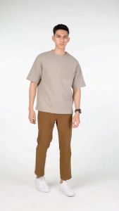 XAVER KHAKI KAOS PRIA OVERSIZE TSHIRT DEWASA FADKHERA LENGAN PENDEK T SHIRT BAJU DISTRO ELEGAN KATUN